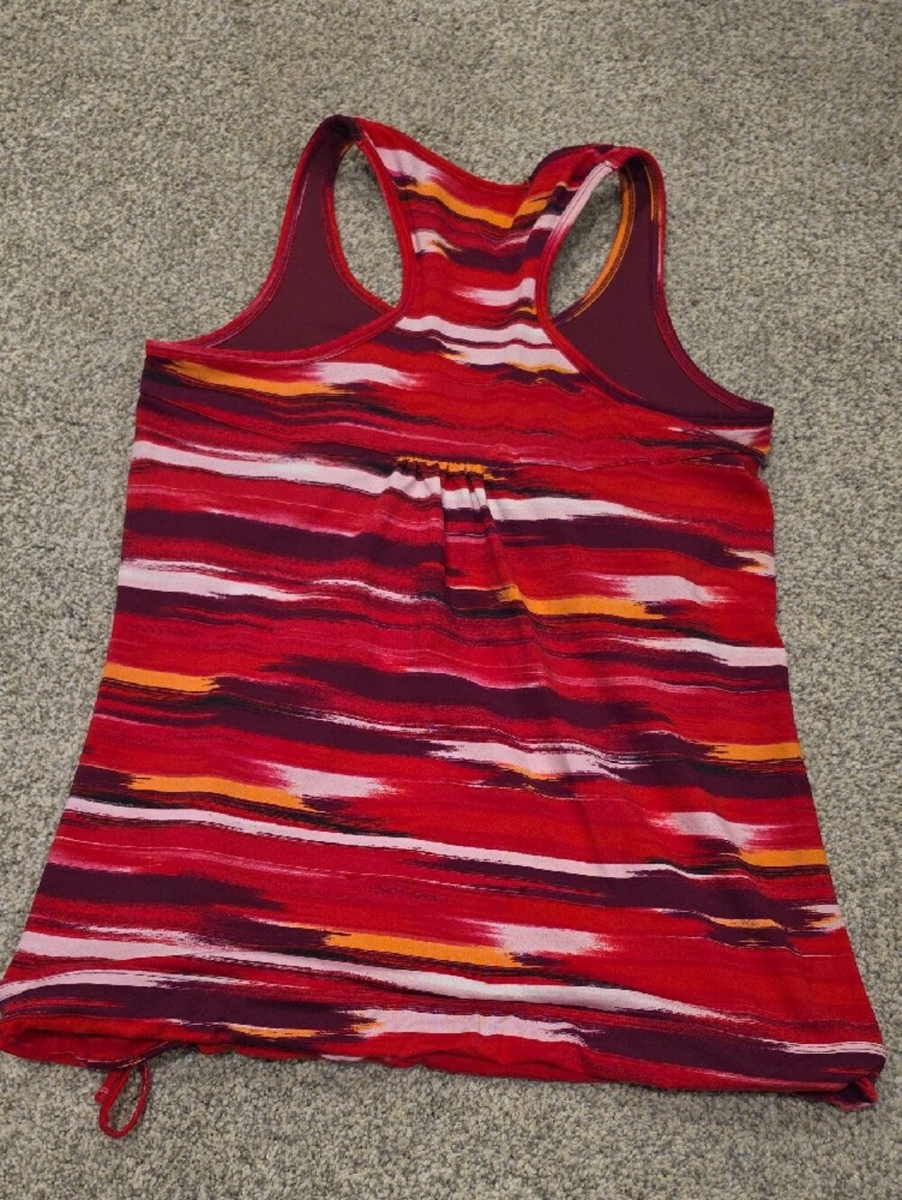 Athleta Red Multicolor Striped Racerback Tank - Picture 3 of 4